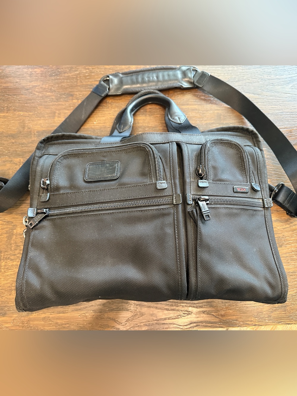 Tumi Alpha Black Men's Laptop Crossbody Briefcase